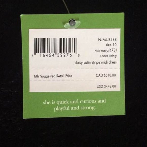 NEW KATE SPADE DAISY SATIN STRIPE MIDI DRESS! - Picture 11 of 11